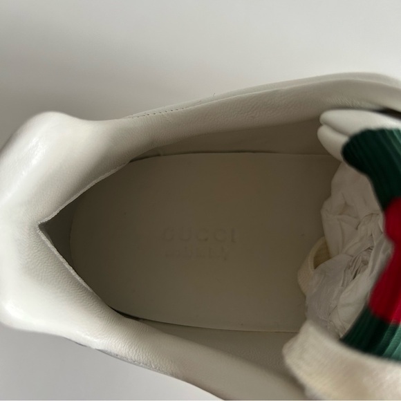 GUCCI 2024 Re-Web Low-Top Sneakers White Pink Leather Sz 40 - Picture 11 of 12